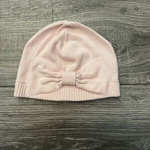 Baby Gap Girls Pink Cotton Knit Beanie Hat size 12-18M Bow